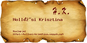 Hollósi Krisztina névjegykártya